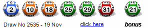 Draw: 2535 - 2,10,18,25,29,31, bonus 21
